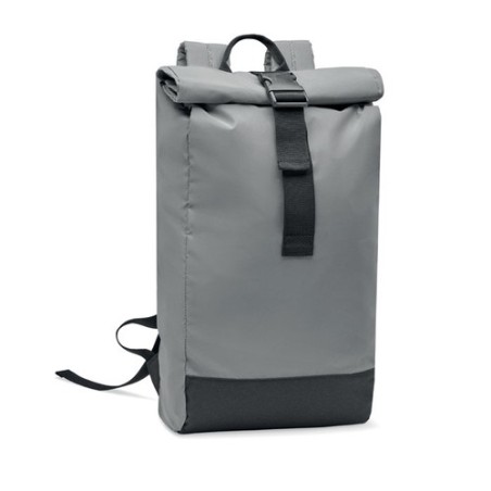 Sac enroulable réfléchissant  personnalisé BRIGHT ROLLPACK Matières : PET Couleurs : argenté mat