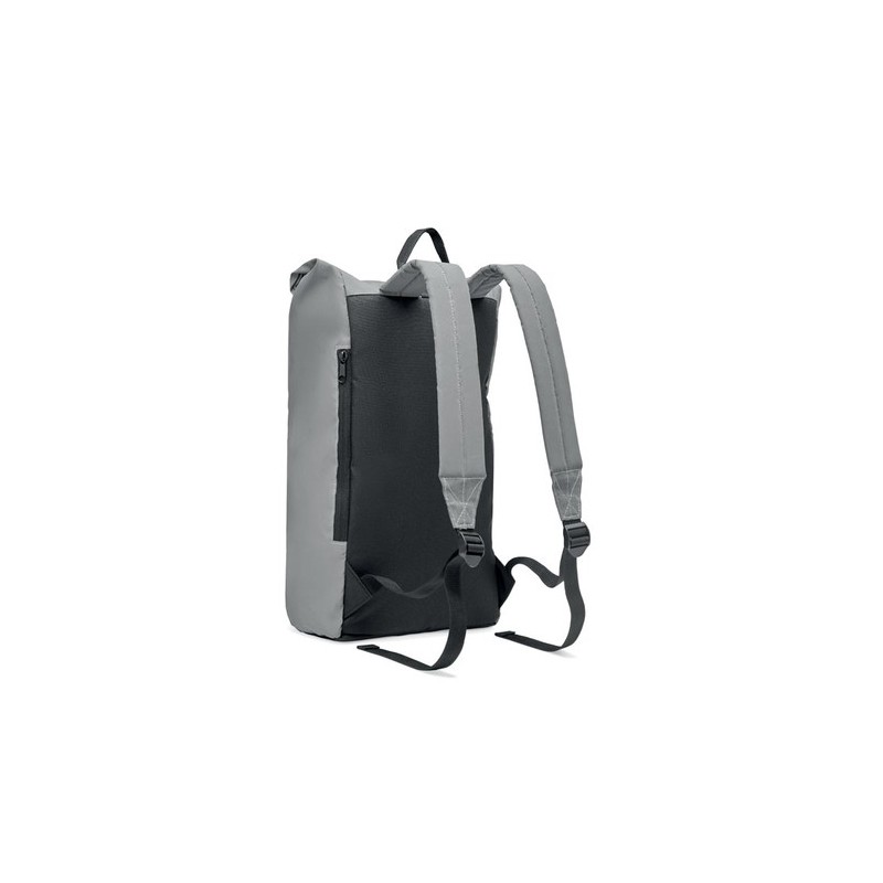 Sac enroulable réfléchissant  personnalisé BRIGHT ROLLPACK Matières : PET Couleurs : argenté mat cadeau entreprise pas cher