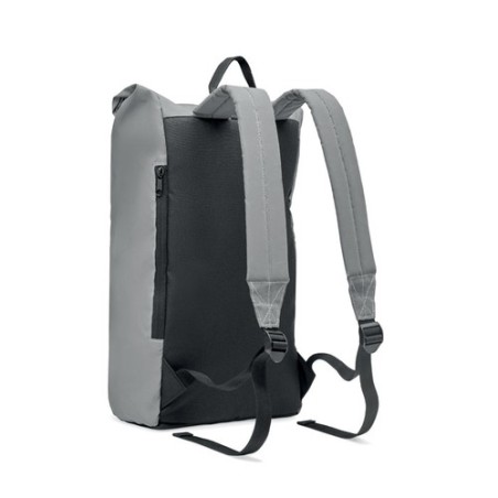 Sac enroulable réfléchissant  personnalisé BRIGHT ROLLPACK Matières : PET Couleurs : argenté mat cadeau entreprise pas cher