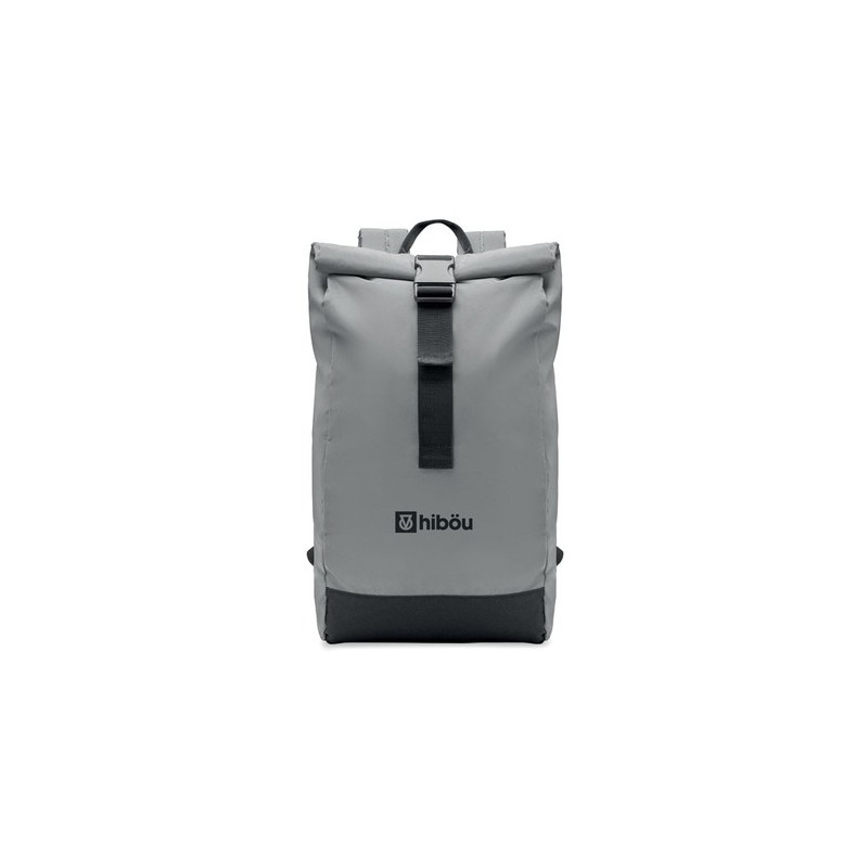 Sac enroulable réfléchissant  personnalisé BRIGHT ROLLPACK Matières : PET Couleurs : argenté mat marquage laser ultra précis