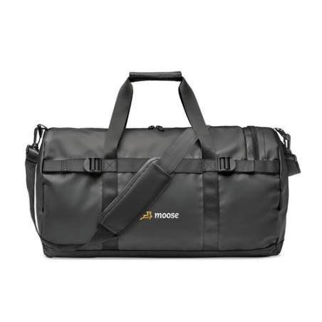 Sac de sport Éco-responsable Tarpaulin 50C Personnalisé JAYA DUFFLE Matières : PVC Couleurs : noir goodies publicitaire événemen