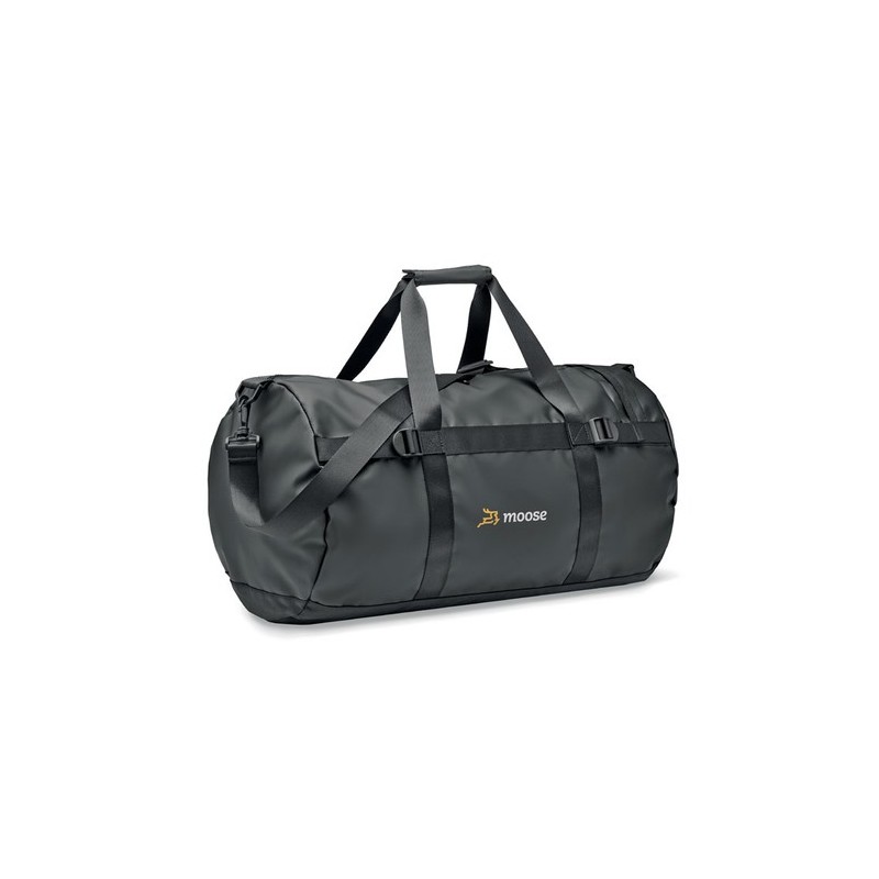 Sac de sport Éco-responsable Tarpaulin 50C Personnalisé JAYA DUFFLE Matières : PVC Couleurs : noir marquage laser ultra précis