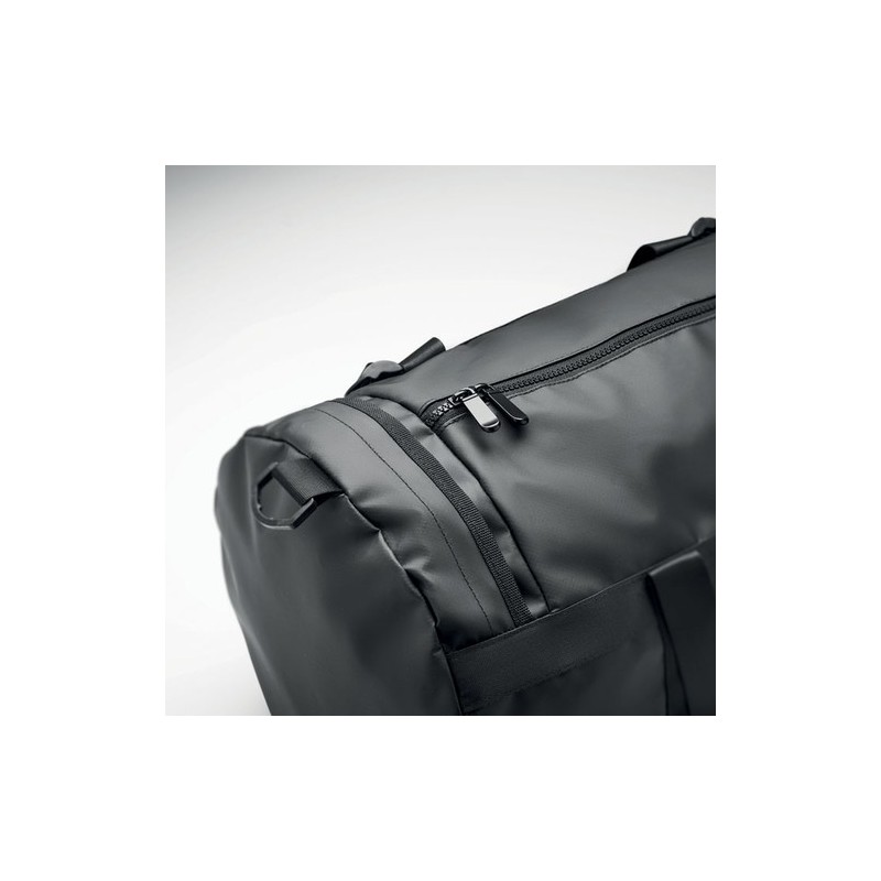 Sac de sport Éco-responsable Tarpaulin 50C Personnalisé JAYA DUFFLE Matières : PVC Couleurs : noir livraison express 24h 48h