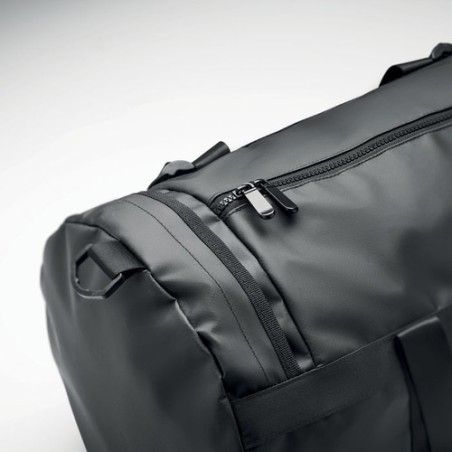 Sac de sport Éco-responsable Tarpaulin 50C Personnalisé JAYA DUFFLE Matières : PVC Couleurs : noir livraison express 24h 48h