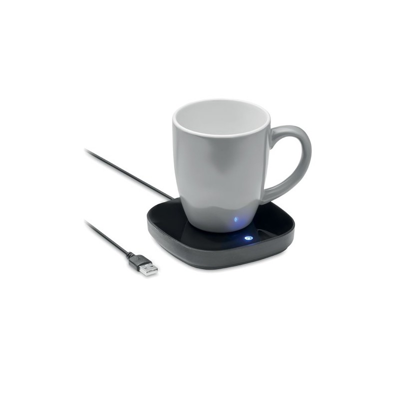 Chauffe-tasse Éco-responsable Personnalisé en ABS - WARMUG Matières : ABS Couleurs : noir cadeau entreprise pas cher