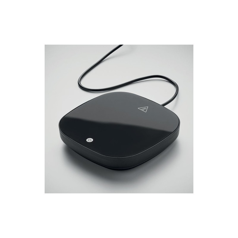 Chauffe-tasse Éco-responsable Personnalisé en ABS - WARMUG Matières : ABS Couleurs : noir marquage laser ultra précis