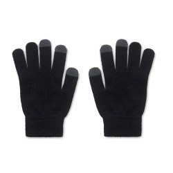 Gants tactiles s en RPET personnalisés - DACTILE Matières : PET recyclé Couleurs : noir 2