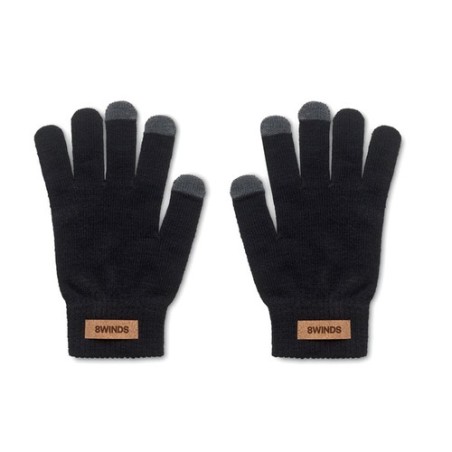 Gants tactiles s en RPET personnalisés - DACTILE Matières : PET recyclé Couleurs : noir goodies publicitaire événementiel