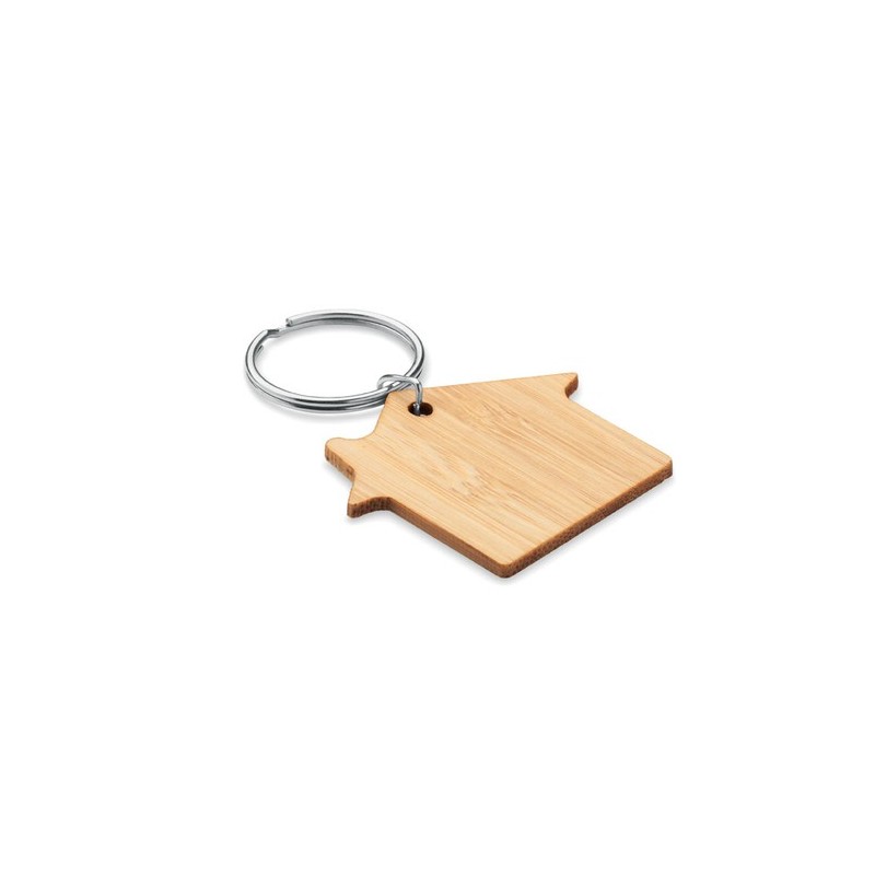 Porte-clés en bambou personnalisé - HOUSEBOO Matières : bambou Couleurs : bois