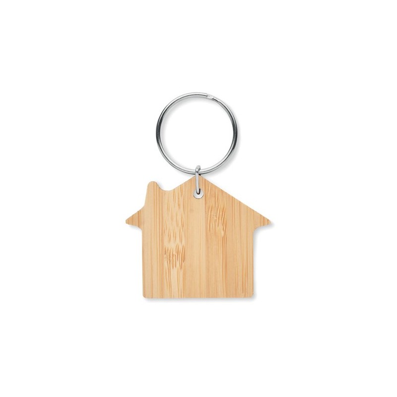 Porte-clés en bambou personnalisé - HOUSEBOO Matières : bambou Couleurs : bois personnalisable avec votre logo