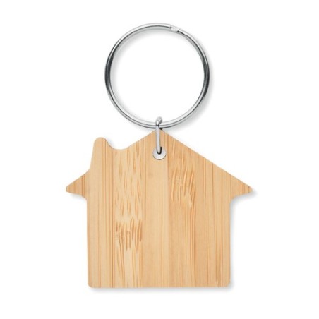 Porte-clés en bambou personnalisé - HOUSEBOO Matières : bambou Couleurs : bois personnalisable avec votre logo
