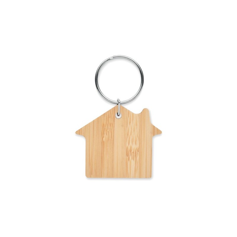 Porte-clés en bambou personnalisé - HOUSEBOO Matières : bambou Couleurs : bois cadeau entreprise pas cher