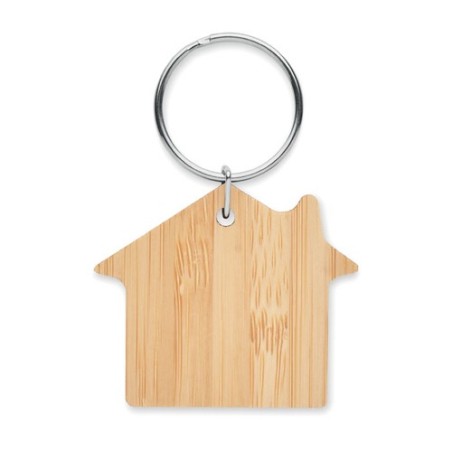 Porte-clés en bambou personnalisé - HOUSEBOO Matières : bambou Couleurs : bois cadeau entreprise pas cher