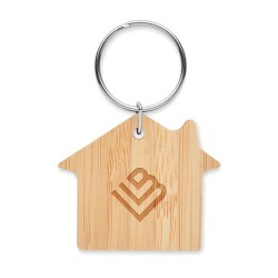 Porte-clés en bambou personnalisé - HOUSEBOO Matières : bambou Couleurs : bois goodies publicitaire événementiel