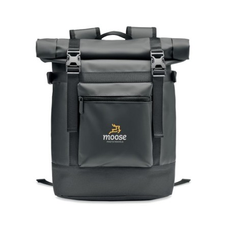 Sac enroulable personnalisé en Tarpaulin 50C - JAYA BAG Matières : PVC Couleurs : noir goodies publicitaire événementiel