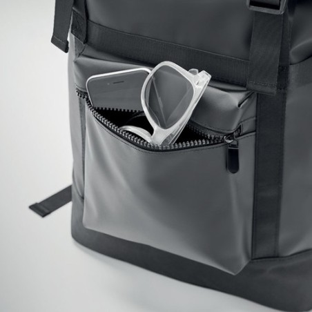 Sac enroulable personnalisé en Tarpaulin 50C - JAYA BAG Matières : PVC Couleurs : noir livraison express 24h 48h