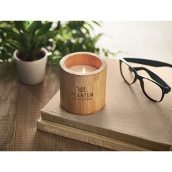 Bougie parfumée  en cire végétale 160 g - GIZA Matières : cire Couleurs : bois goodies publicitaire événementiel