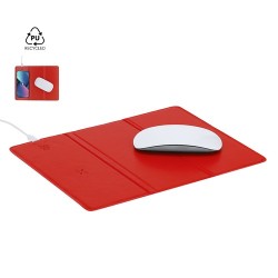 Tapis de souris et chargeur personnalisés pas cher - Dangox Matières : suédine Couleurs : rouge 2