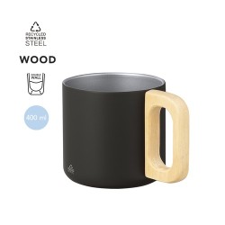 Tasse Personnalisable Éco-responsable Garfun Matières : bois Couleurs : bleu marine 2