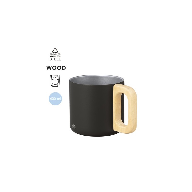 Tasse Personnalisable Éco-responsable Garfun Matières : bois Couleurs : noir impression haute définition