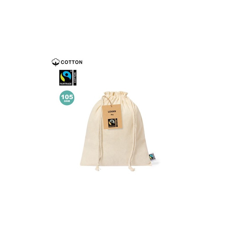 Sac Éco-responsable en Coton Personnalisé Lovan Fairtrade pas cher Matières : coton Couleurs : naturel personnalisable avec votr
