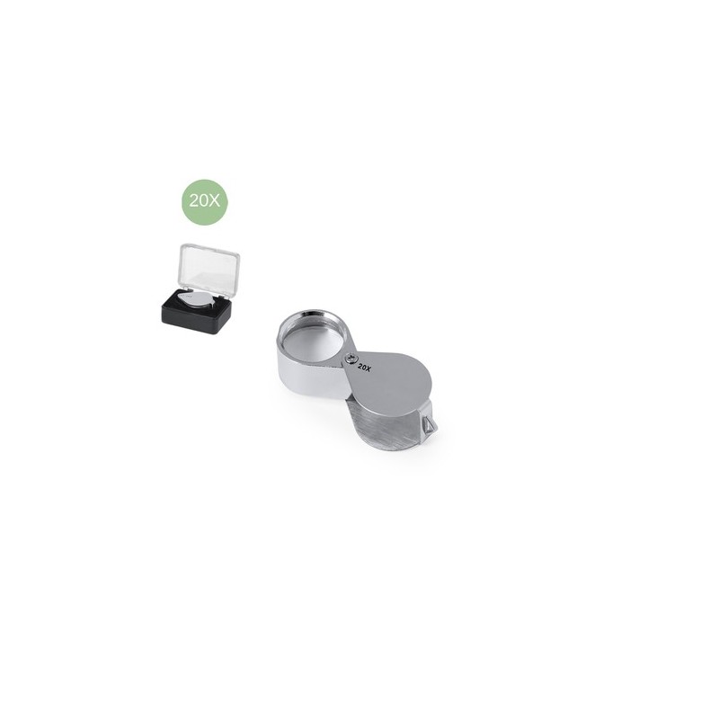 Loupe Pliante Éco-responsable 20X Précision - Rindex Matières : métal Couleurs : argenté personnalisable avec votre logo