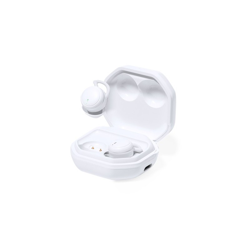 Écouteurs Bluetooth 5.0 Ergonomiques Personnalisés Stigo Couleurs : blanc cadeau entreprise pas cher