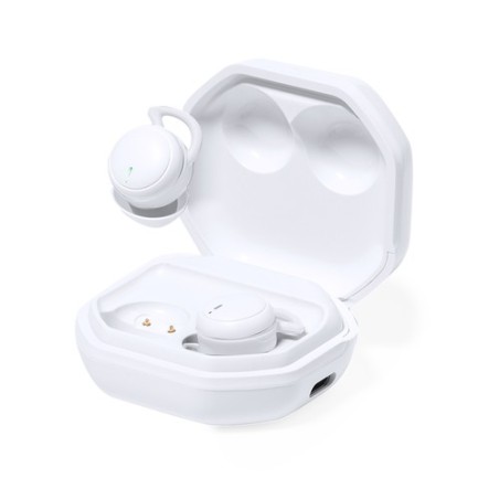 Écouteurs Bluetooth 5.0 Ergonomiques Personnalisés Stigo Couleurs : blanc cadeau entreprise pas cher