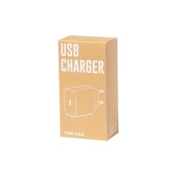 Chargeur USB Éco-responsable et Efficace Personnalisé Morelo Couleurs : blanc marquage laser ultra précis