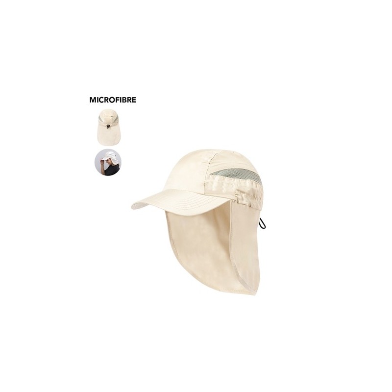 Casquette Publicitaire Idéale Levant Matières : microfibre Couleurs : naturel impression haute définition