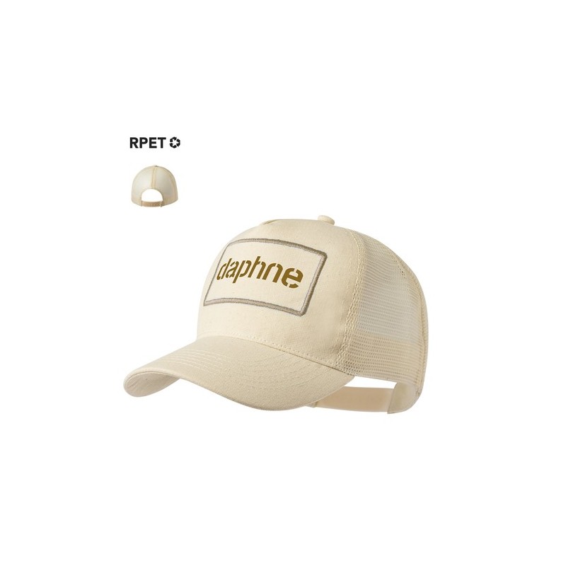 Casquette Éco-responsable et Publicitaire de 100% coton - Daphne Couleurs : naturel Matières : polyester recyclé personnalisable