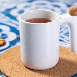 Mug Personnalisable Éco-responsable avec Agitateur - Tasse Beverly Matières : céramique Couleurs : blanc goodies publicitaire év