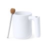 Mug Personnalisable Éco-responsable avec Agitateur - Tasse Beverly Matières : céramique Couleurs : blanc goodies entreprise desi