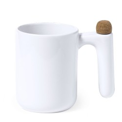 Mug Personnalisable Éco-responsable avec Agitateur - Tasse Beverly Matières : céramique Couleurs : blanc marquage couleur éclata