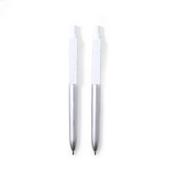 Set Éco-responsable de Stylo et Roller Personnalisé Harzur Matières : aluminium recyclé  Couleurs : argenté