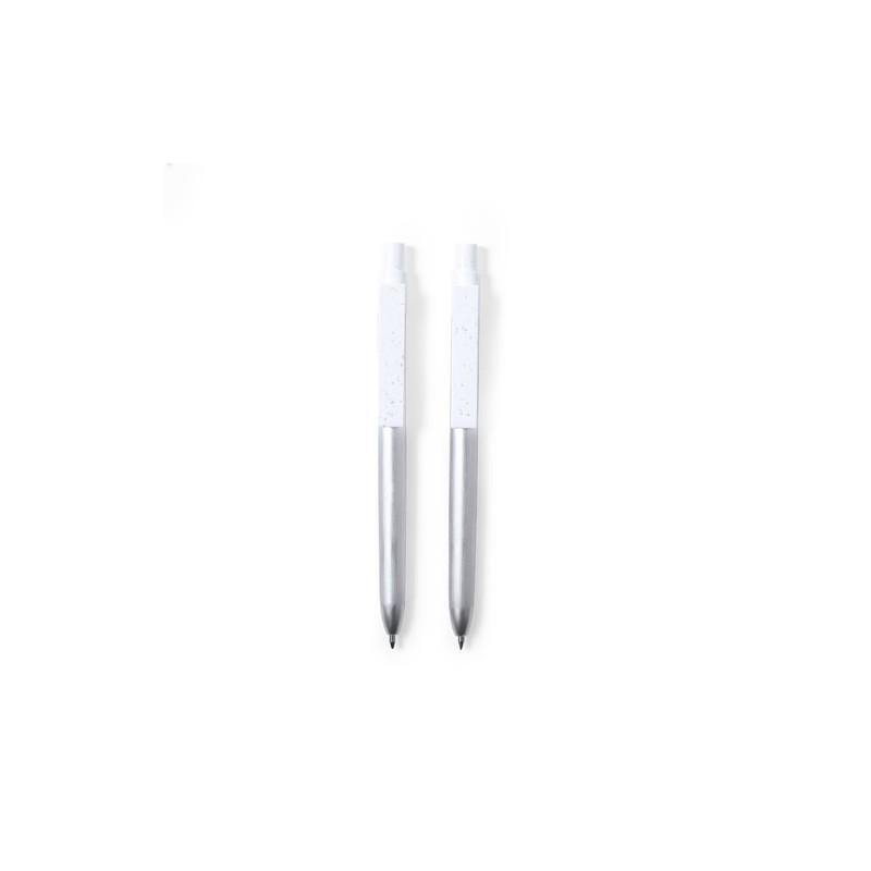 Set Éco-responsable de Stylo et Roller Personnalisé Harzur Matières : aluminium recyclé  Couleurs : argenté