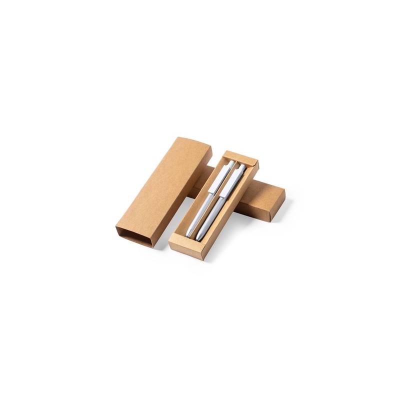 Set Éco-responsable de Stylo et Roller Personnalisé Harzur Matières : aluminium recyclé  Couleurs : argenté impression haute déf