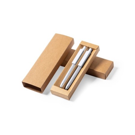 Set Éco-responsable de Stylo et Roller Personnalisé Harzur Matières : aluminium recyclé  Couleurs : argenté impression haute déf