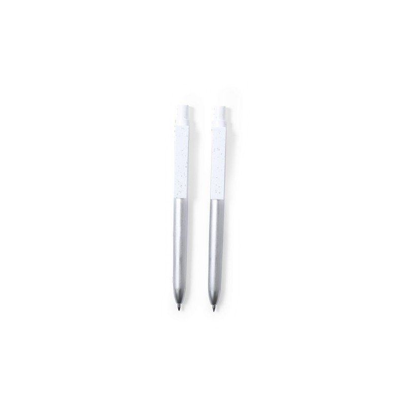Set Éco-responsable de Stylo et Roller Personnalisé Harzur Matières : aluminium recyclé  Couleurs : argenté accessoire événement