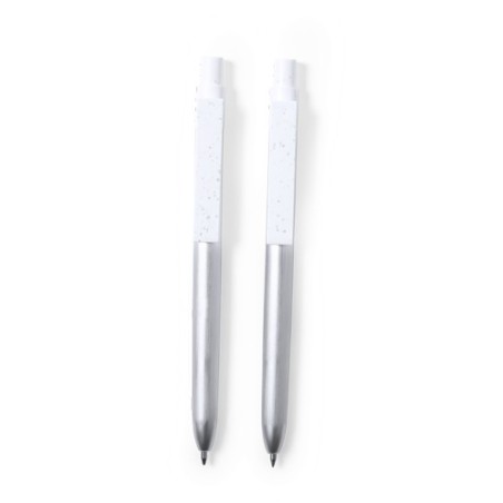 Set Éco-responsable de Stylo et Roller Personnalisé Harzur Matières : aluminium recyclé  Couleurs : argenté accessoire événement