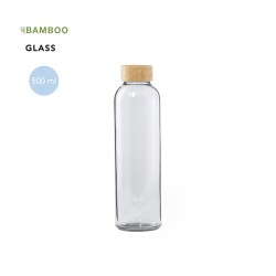 Gourde en Verre Personnalisée de 500ml - Yonsol Matières : bambou