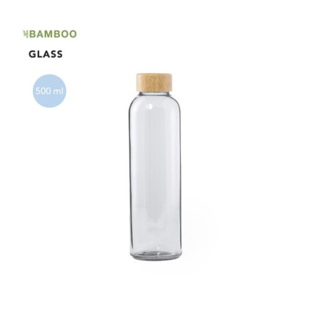 Gourde en Verre Personnalisée de 500ml - Yonsol Matières : bambou