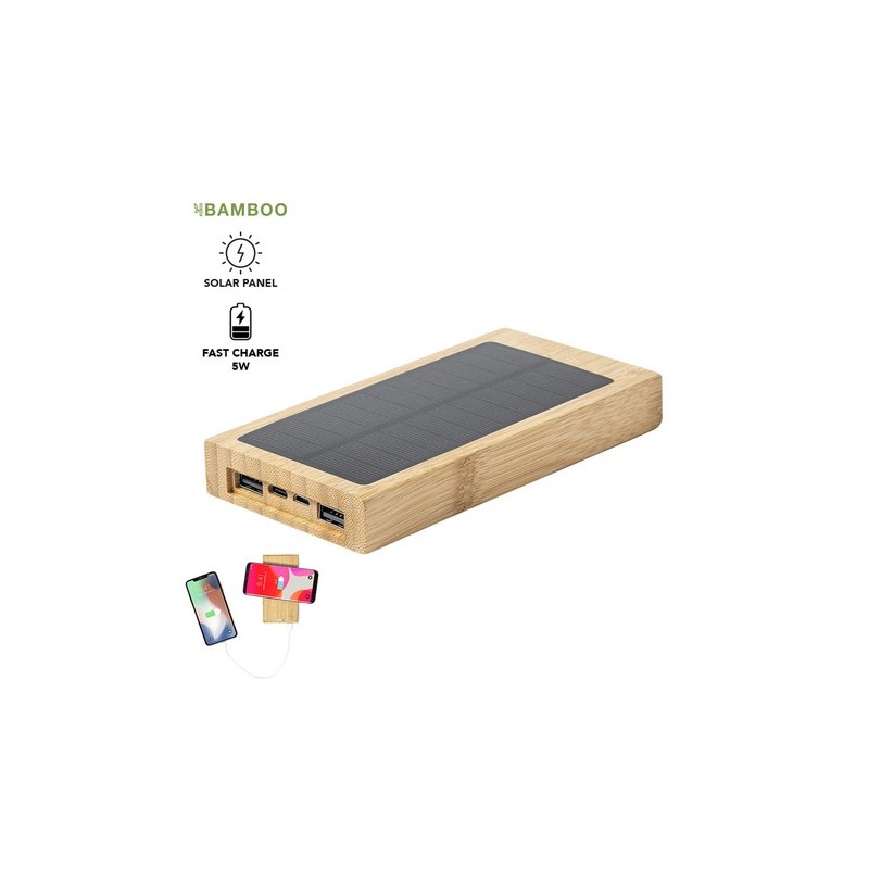 Batterie personnalisée 10 000 mAh - Power Bank Diuk Fsc Matières : bambou