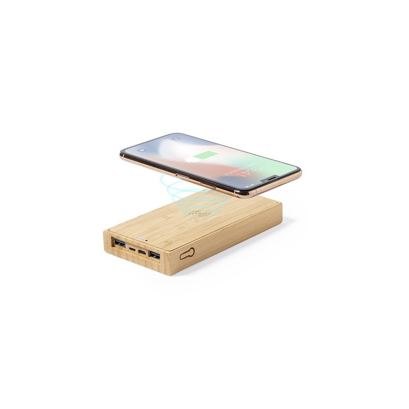 Batterie personnalisée 10 000 mAh - Power Bank Diuk Fsc Matières : bambou cadeau entreprise pas cher