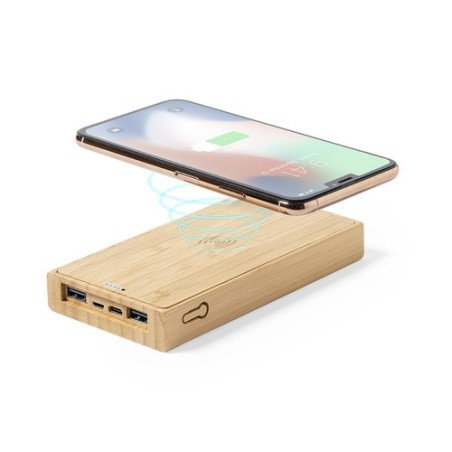 Batterie personnalisée 10 000 mAh - Power Bank Diuk Fsc Matières : bambou cadeau entreprise pas cher