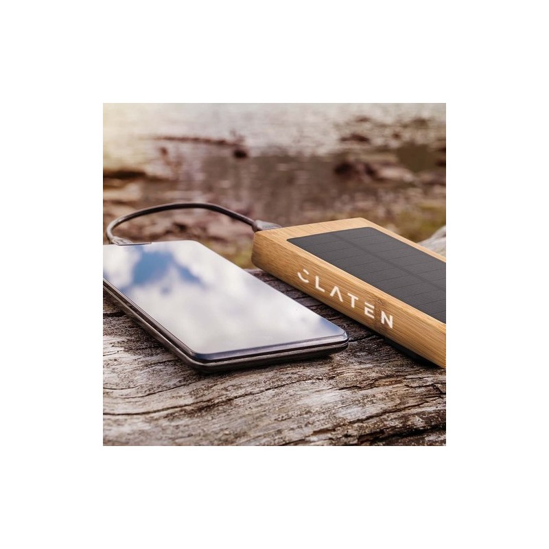 Batterie personnalisée 10 000 mAh - Power Bank Diuk Fsc Matières : bambou marquage laser ultra précis