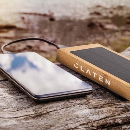 Batterie personnalisée 10 000 mAh - Power Bank Diuk Fsc Matières : bambou marquage laser ultra précis