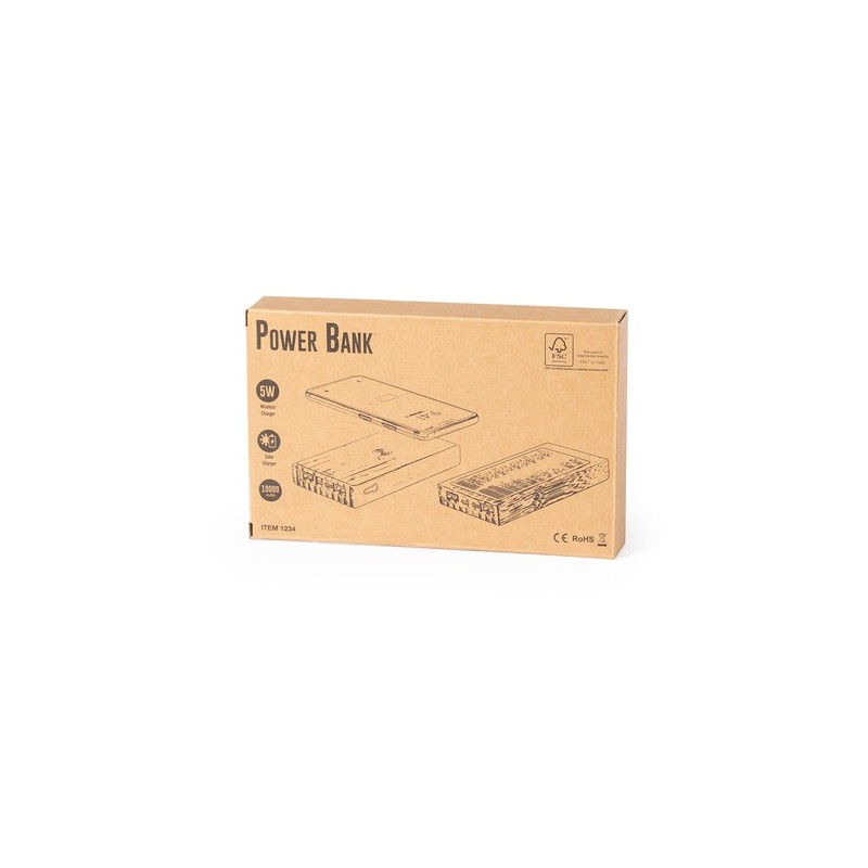 Batterie personnalisée 10 000 mAh - Power Bank Diuk Fsc Matières : bambou cadeau collaborateur premium