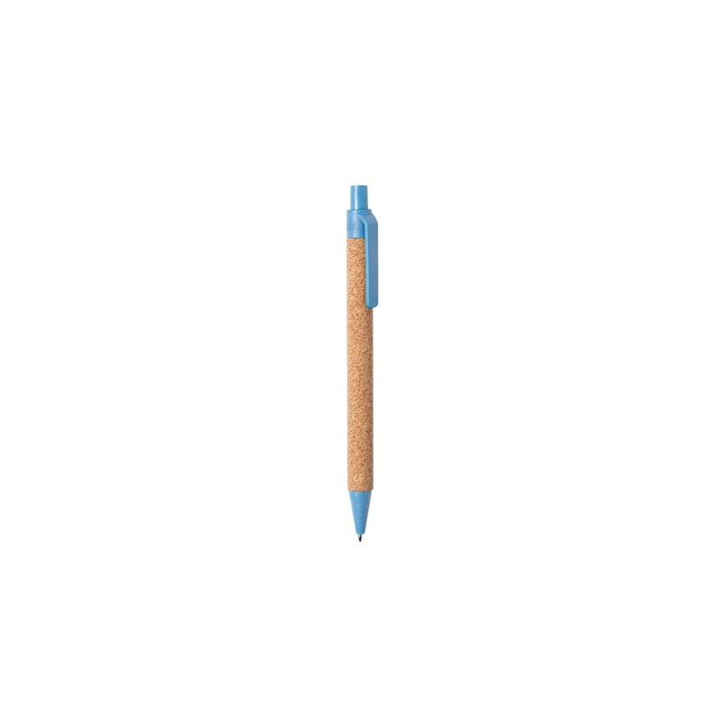 Stylo Éco-responsable Personnalisé pour Cadeau d'Entreprise - Yarden Matières : liège Couleurs : bleu clair