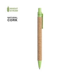 Stylo Éco-responsable Personnalisé pour Cadeau d'Entreprise - Yarden Matières : liège Couleurs : bleu clair 2